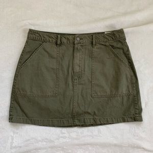 Khaki Green Mini Skirt